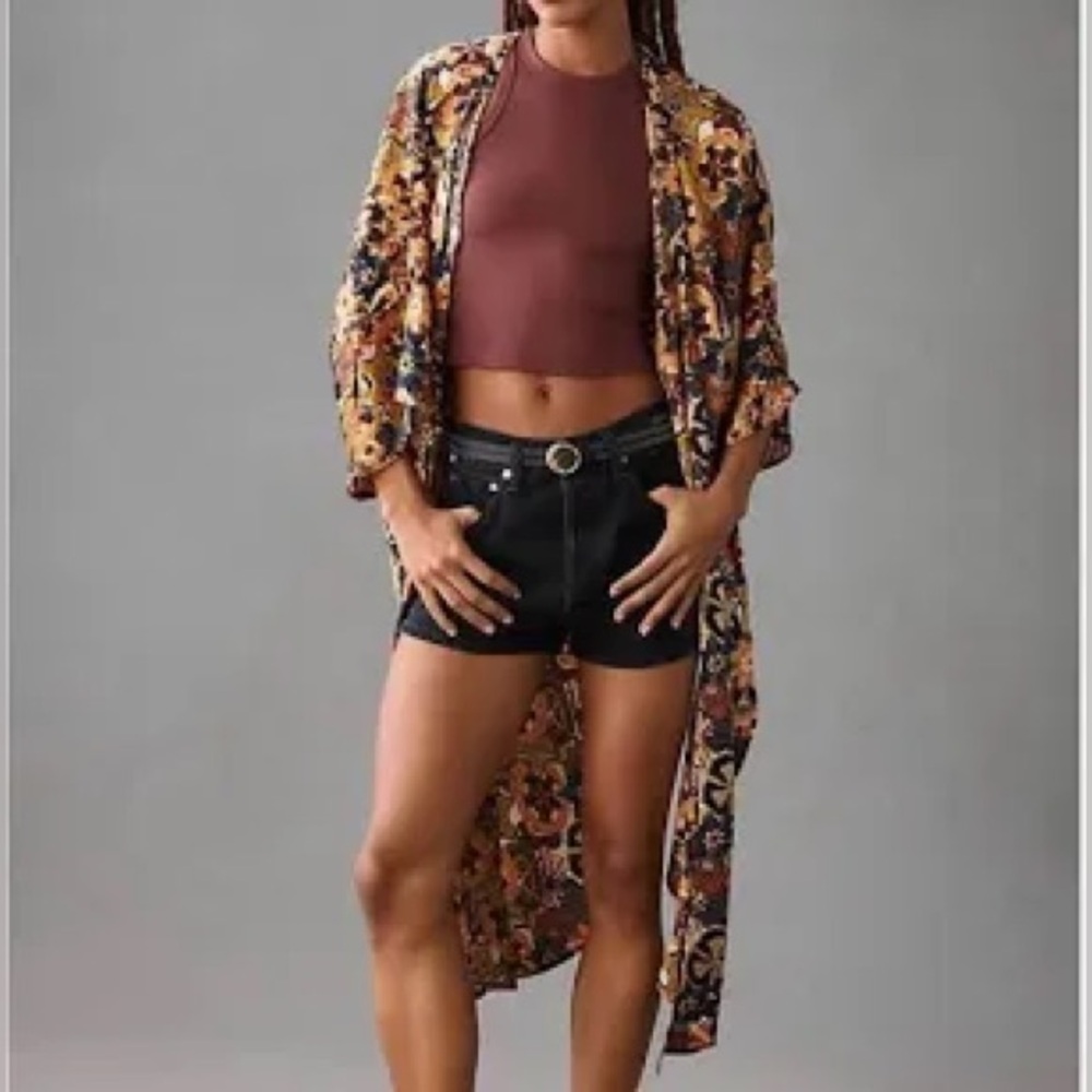 Anthropologie Floral Boho Kimono NWOT